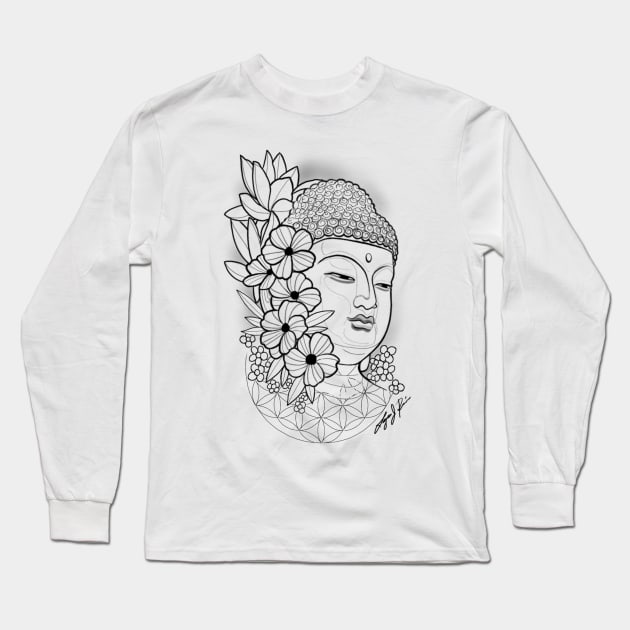 Buddha Long Sleeve T-Shirt by Lazrartist